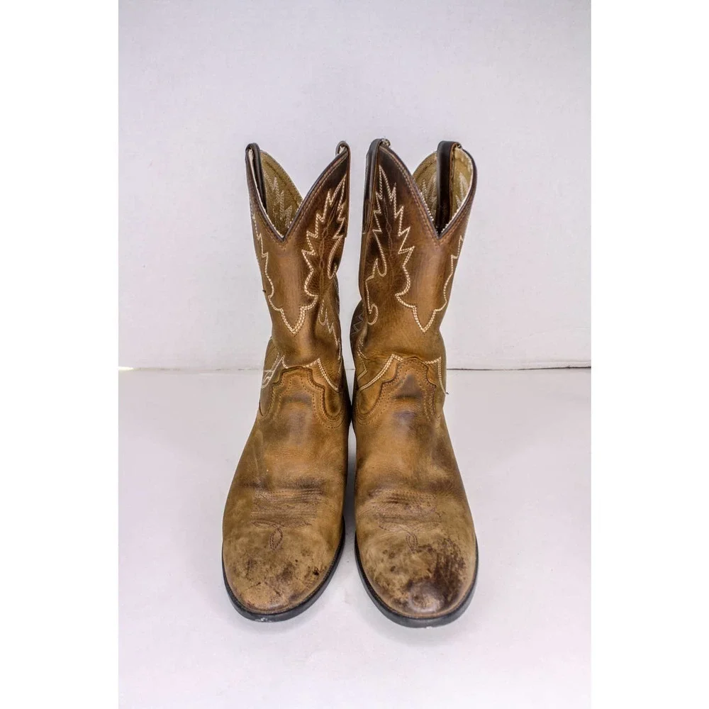 Dan Post Western Cowboy Boots Brown Leather Mens Size 5.5